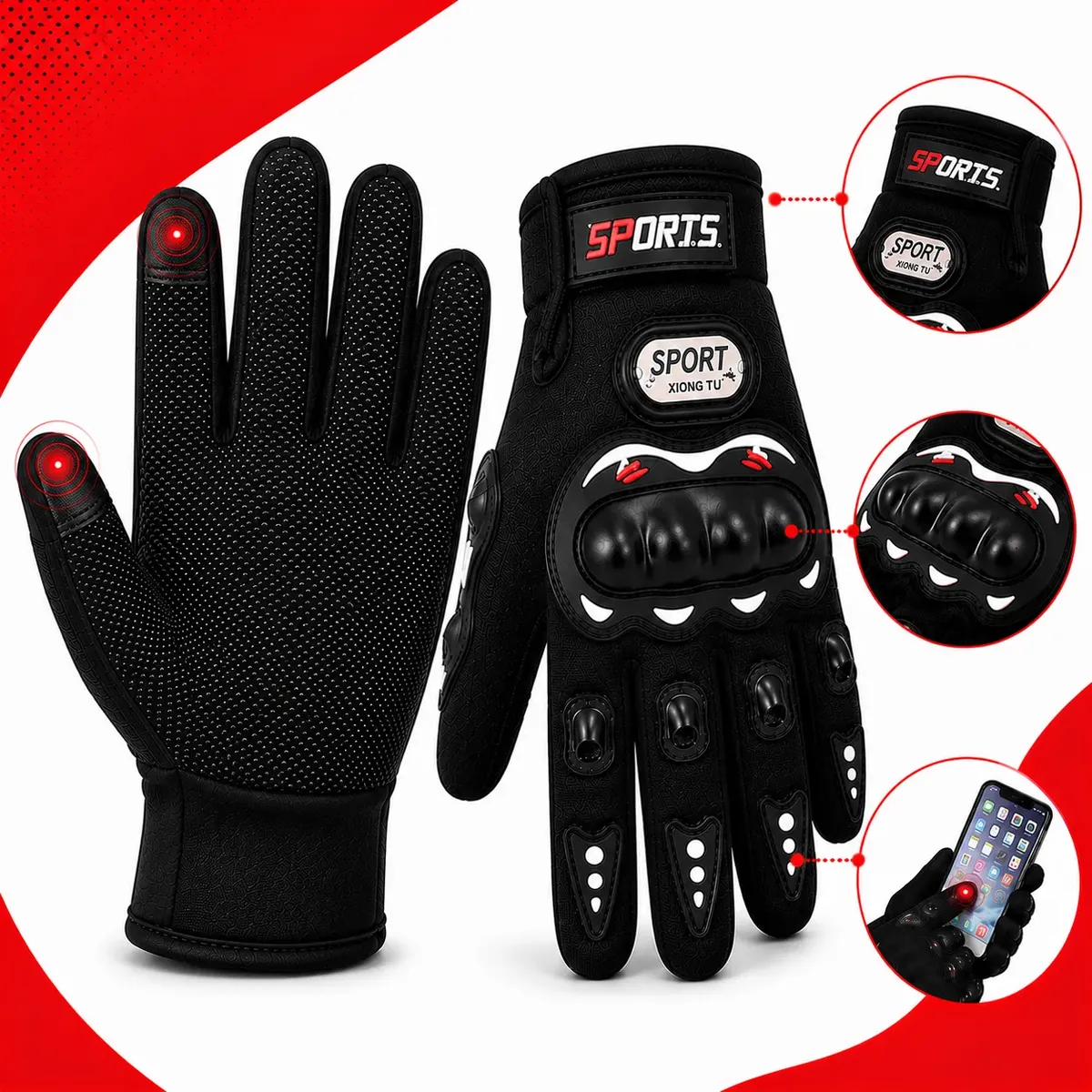 Par Luva Motoqueiro Impermeável Com Touch Moto Proteção