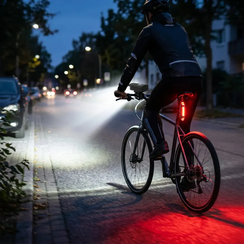 Kit Luces Usb Led Seguridad Bici Dakota 2218 Delantera Y Trasera + Color Negro