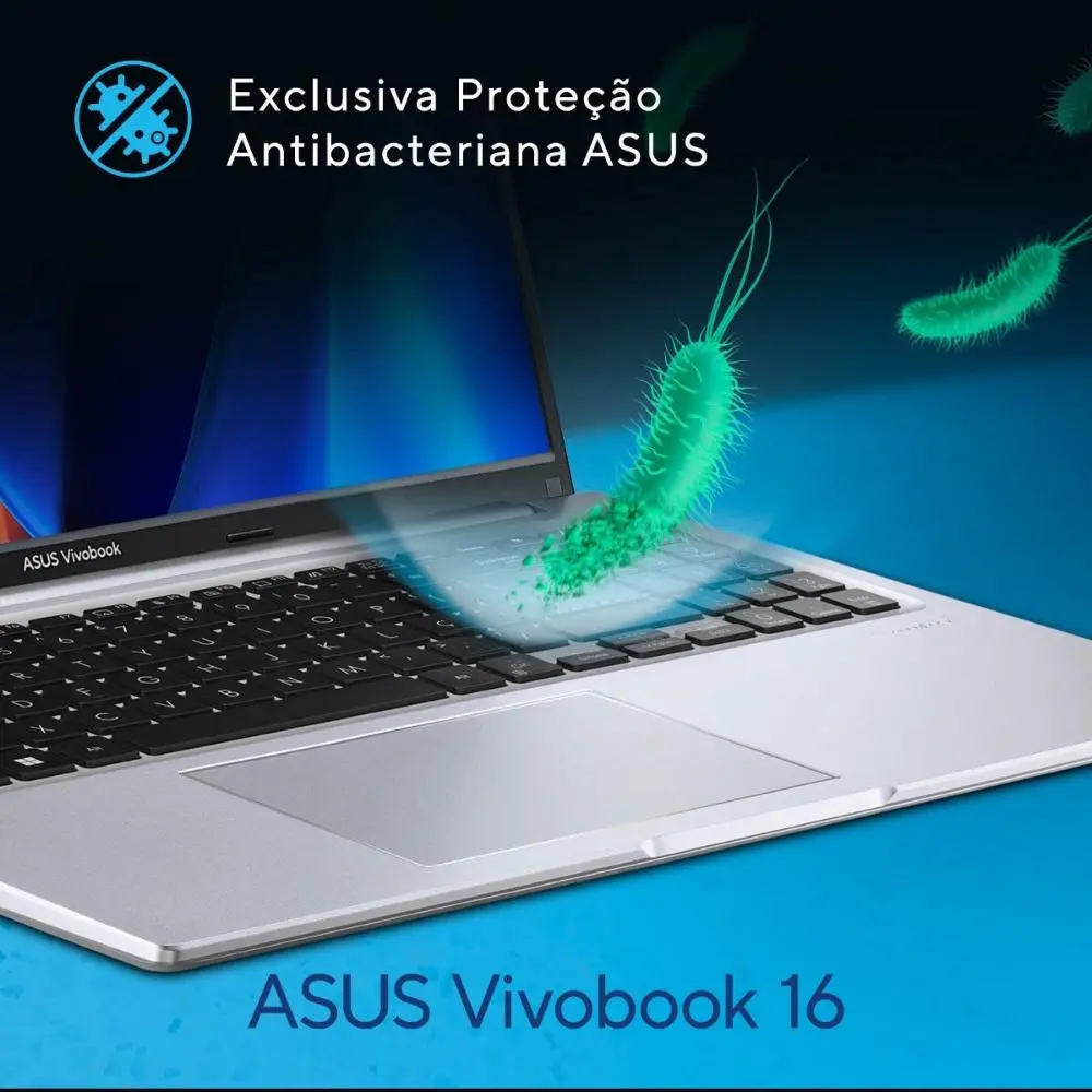Notebook Asus Vivobook 16 Intel Core I7 1355u 8gb 512ssd Ips Cool Silver Prateado