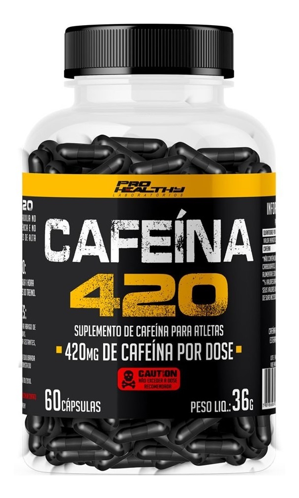 Cafeína 420mg Pote 60 Cápsulas Pro Healthy Mercado Livre