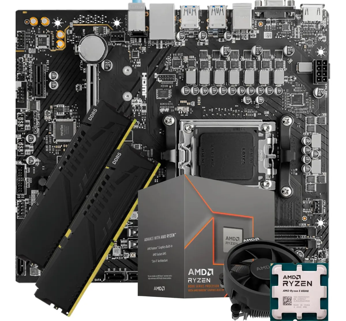 Kit Upgrade Amd Ryzen 5 8500g + Placa A620m Ddr5 + 32gb Ddr5