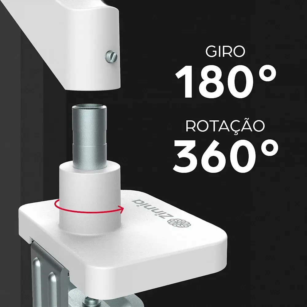 Suporte Articulado Para Monitor 13 A 32 Pistão A Gás Ajustável Zinnia Nimbo 110 Branco
