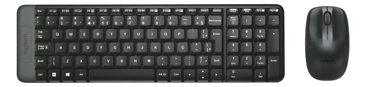 Combo Teclado e Mouse sem fio Logitech MK220 Layout ABNT2