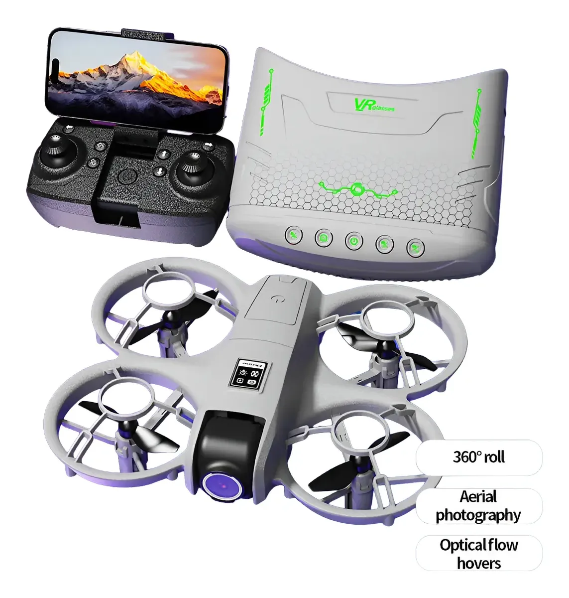 Drone X228 Fpv Hd Doble Cámara Motor Sin Escobillas Wifi Gris