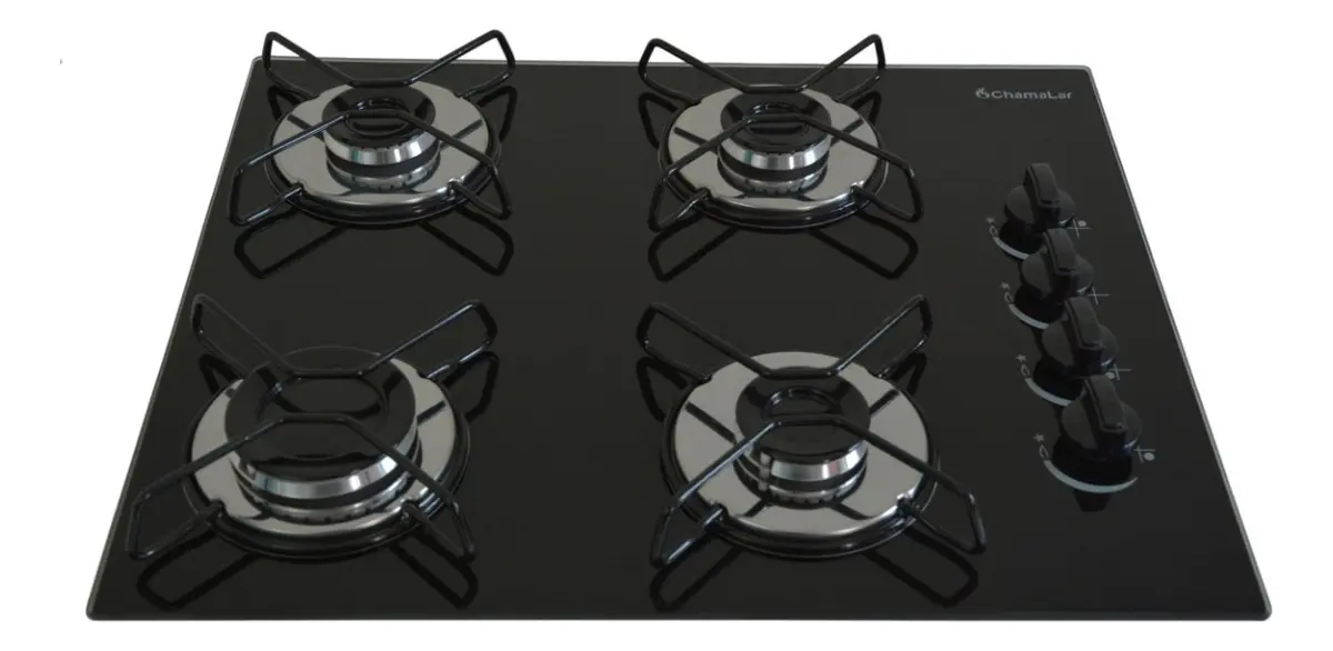 Fogão Cooktop Classic 4 Bocas Ultra Chama Preto