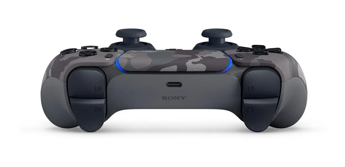 Controle joystick sem fio Sony PlayStation Volcanic Red PS5 gray camuflado - Imagem 4