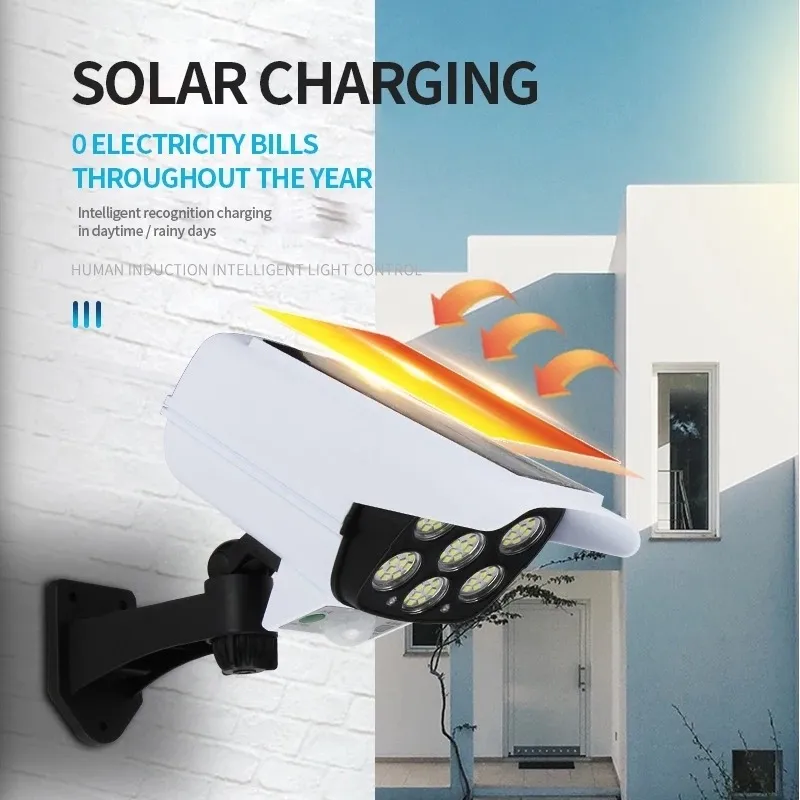 Lampara Solar Luz Led Tipo Cámara Persuasiva Con Sensor Ip65
