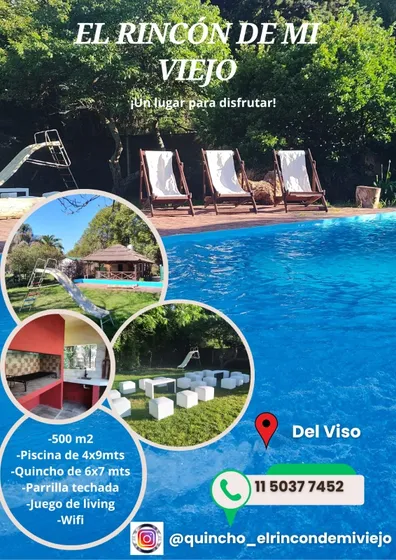 Alquiler El Rincon De Mi Viejo  Quincho