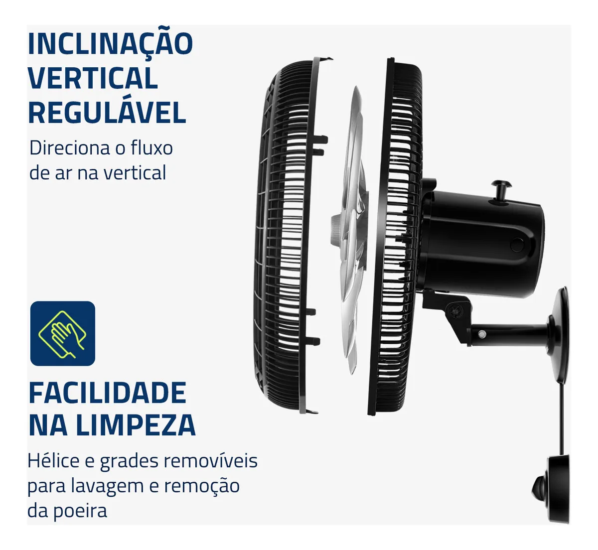 Ventilador de Parede 40cm Super Turbo 8 Pás Mondial 140W - VTX-40P-8P - Imagem 4