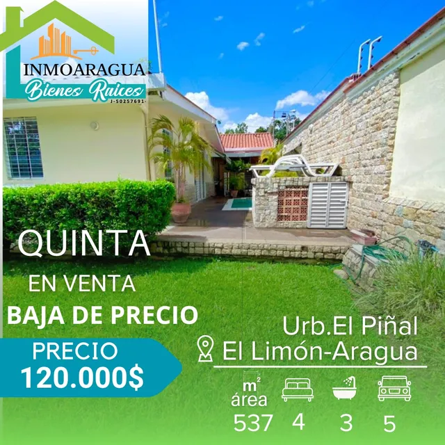 Quinta En Venta/urb El Piñal El Limón Maracay/pg1112
