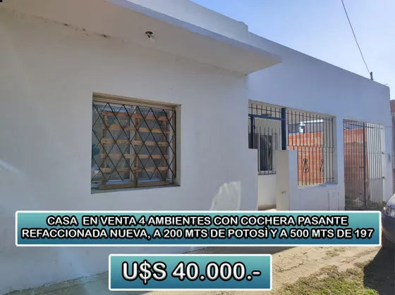 Casa 4 Ambientes Con Cochera Pasante Refaccionada Nueva, A  200 Mts De Potosì Y A 500 Mts De 197