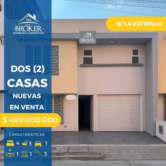 Se Venden 2 Casa Nuevas En B/ La Estrella Palmira