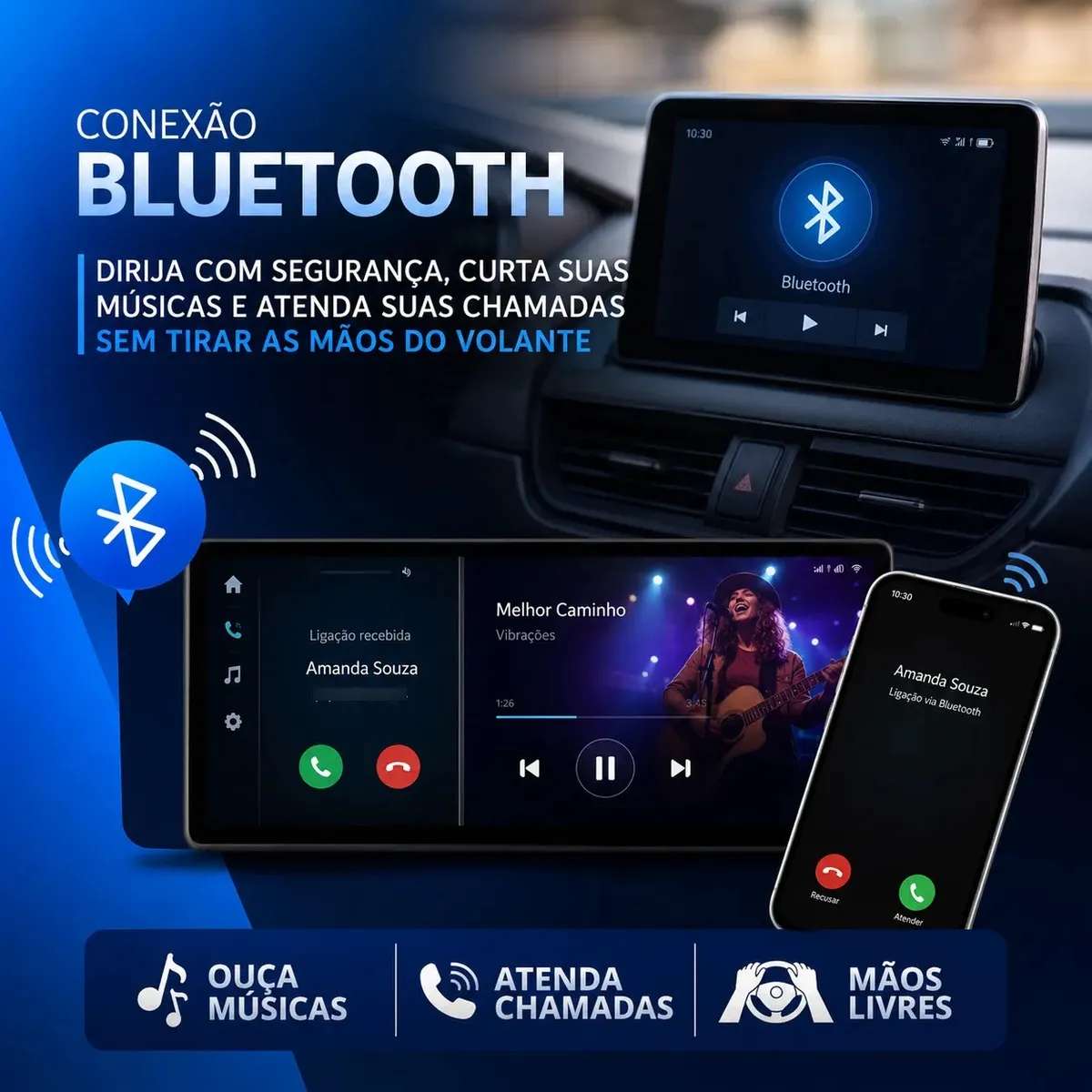 Central Multimidia 10.26 Carplay Android Auto Espelhamento - foto 3