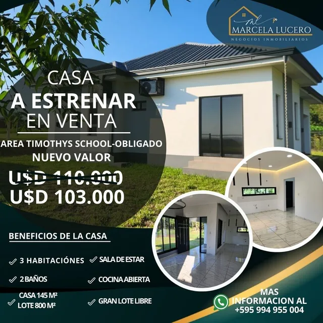 Nuevo Valor Casa En Venta A Estrenar En Zona Colegio Timothy's School 
