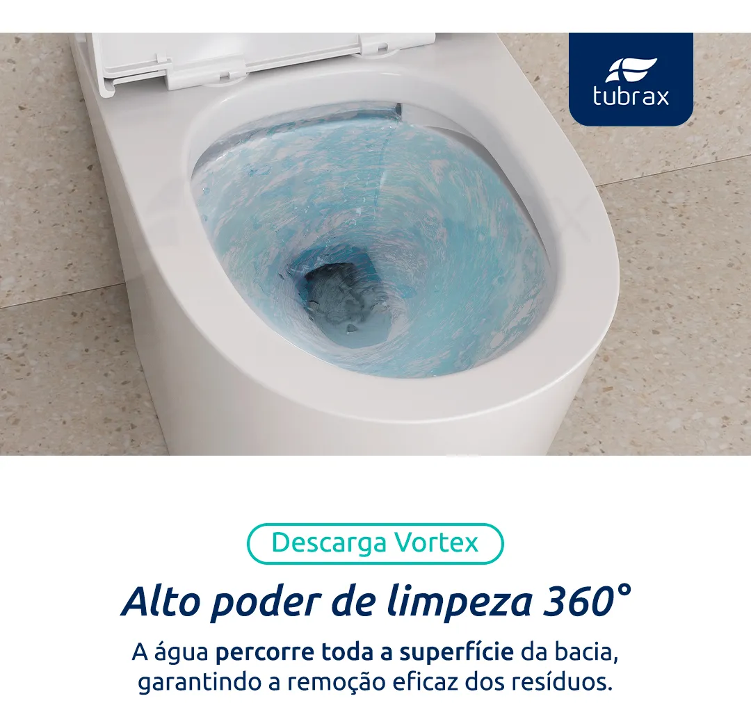 Vaso Sanitário Monobloco Caixa Acoplada Completo Privada Cor Branco Tubrax - VAB0003