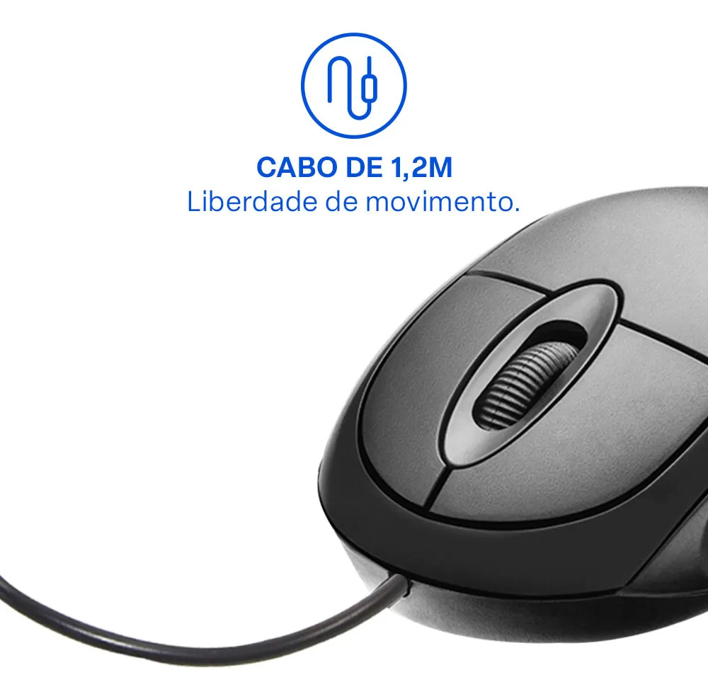 Mouse Classic Box Óptico Usb 1200dpi Preto Multilaser Mo300