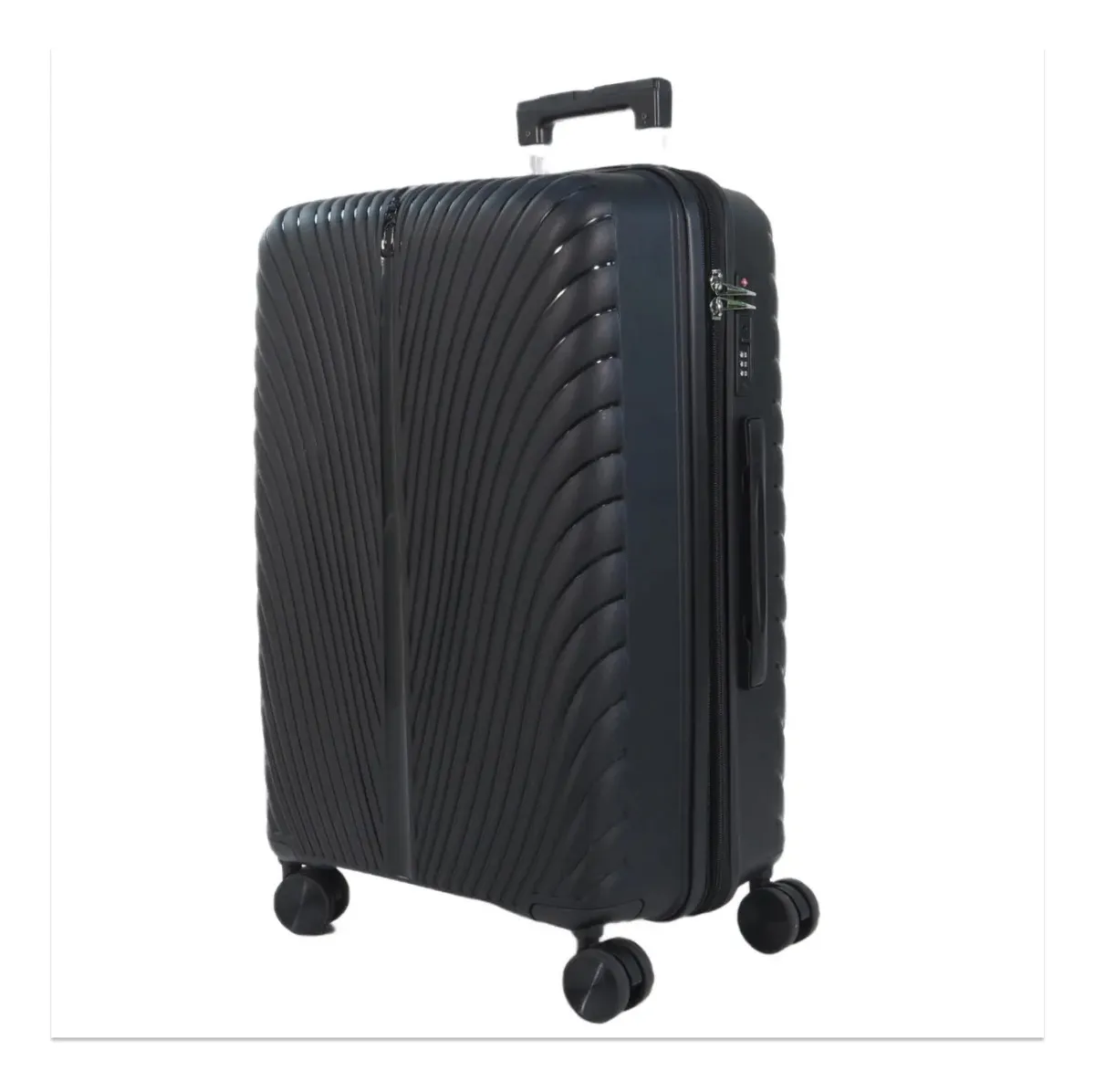 Mala Grande 32kg Em Polipropileno Extra Forte C/ Cadeado Tsa Preto Lisa