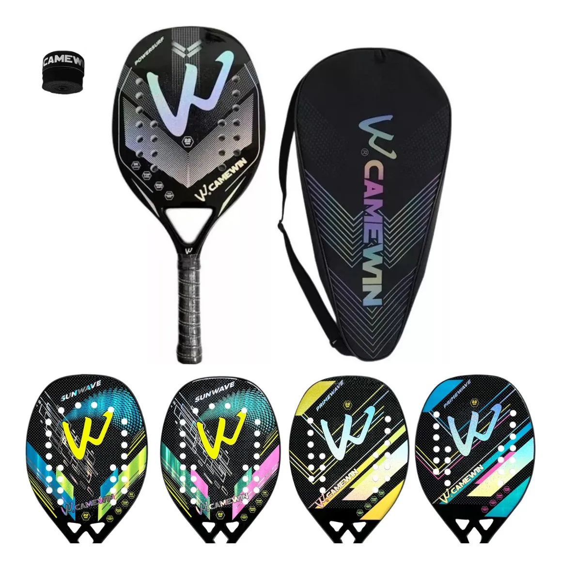 Raquete Beach Tennis Camewin Original Fibra Carbono + Bolsa