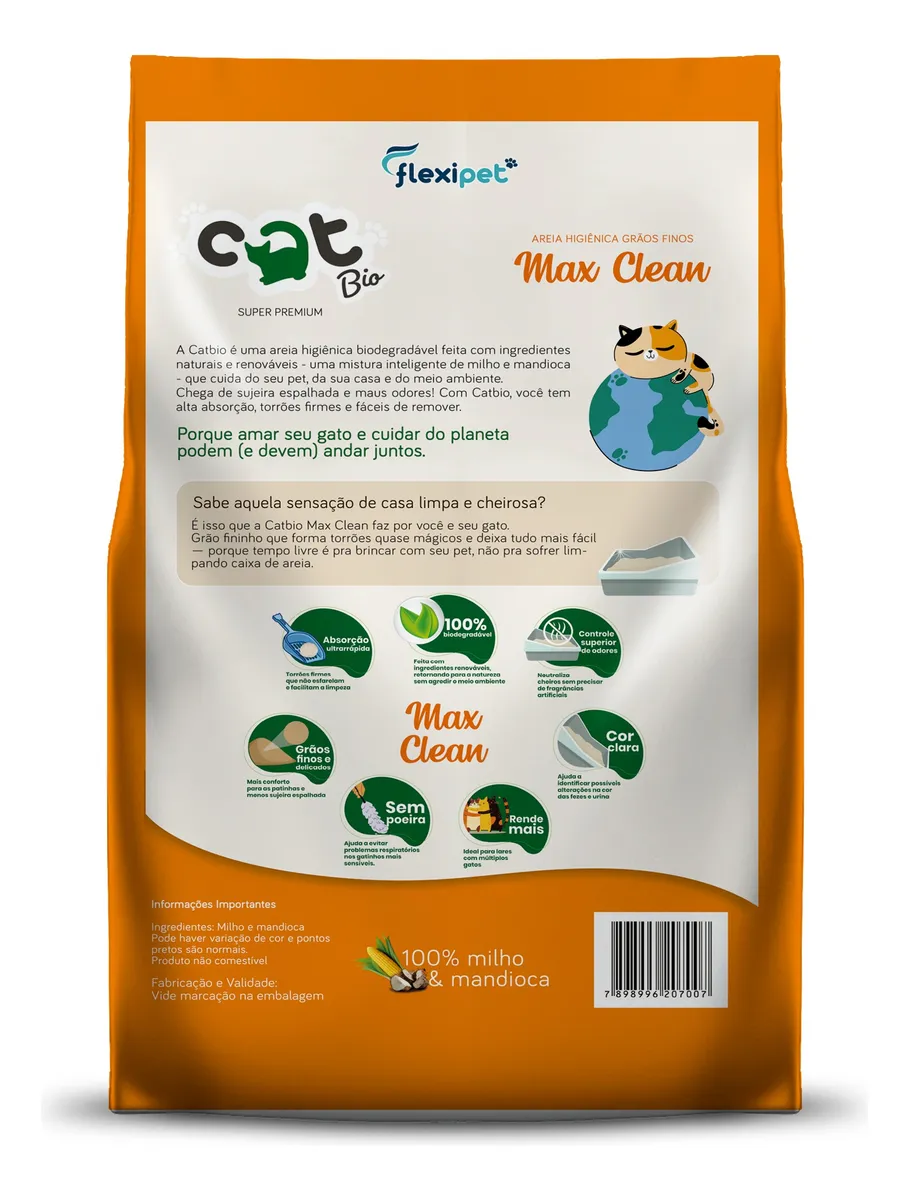Areia Catbio Biodegradável 4 Kg - Max Clean - Grãos Finos - Imagem 4