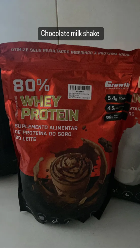Whey Concentrado 80% Whey Protein - Growth Supplements Sabor Banana - Imagem 4