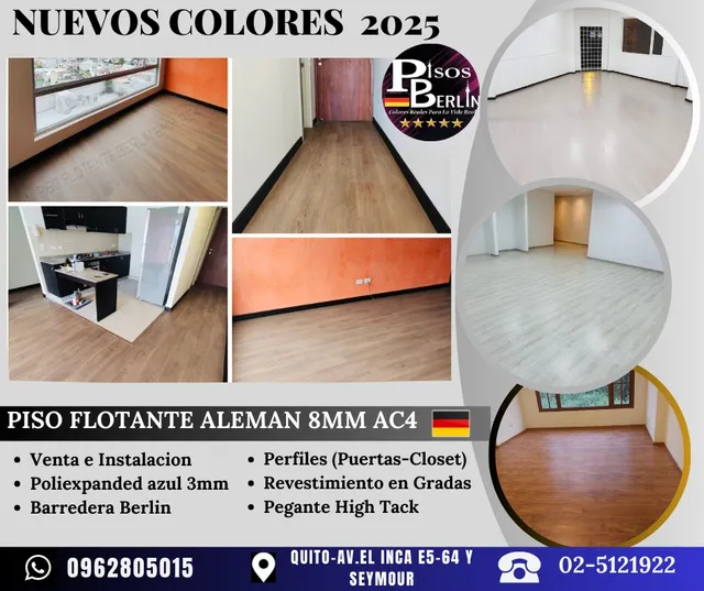 Piso Flotante Aleman Ac4 De 8mm 