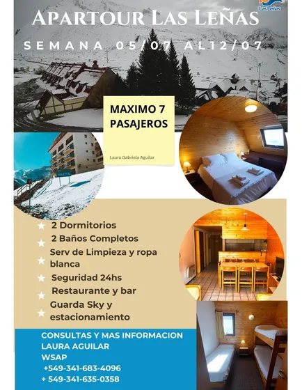 Aprovecha Esta Nevando !!!alquilo Duplex Las Leñas 7 Pasajeros Semana De 05 Al 12 De Julio