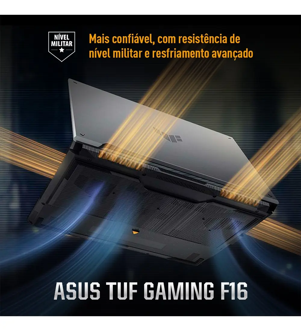 Notebook ASUS TUF Gaming F16, NVIDIA RTX 3050, Intel Core 5 210H 2,2 GHz, 8GB RAM, 512GB SSD, KeepOS Linux, Tela 16" FHD+ Nível IPS 144Hz, Mecha Gray - FX607VJ-RL002