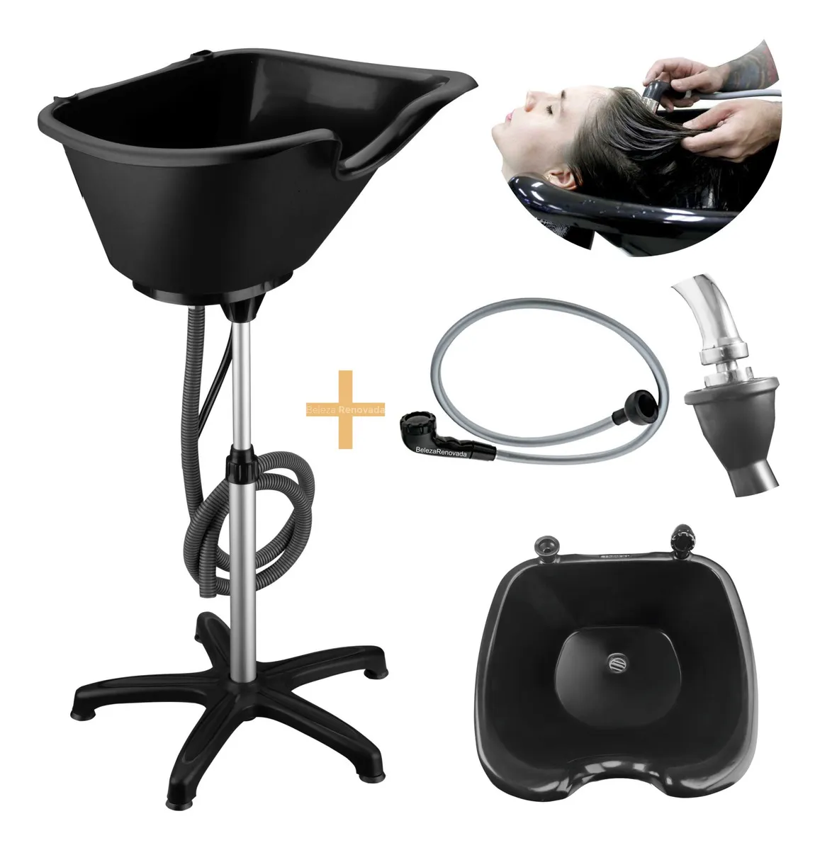 Lavatório Portátil para cabelo Desmontável Dompel Cuba Ducha Lavar Cabelo em Casa