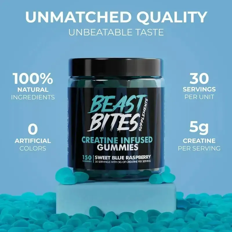 New150 Gomitas De Creatina Con Sabor A Arándanos Y Frambuesa