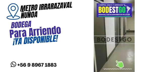 Oportunidad Arriendo Bodegas Ñuñoa Metro Irrarazaval