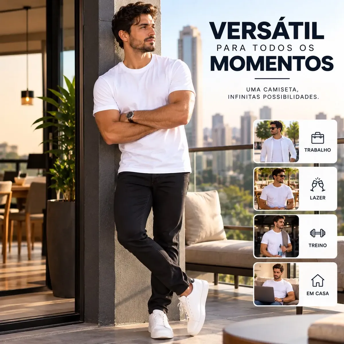 Kit 3 Camisetas Básicas 100% Algodão Masculina Premium Daily - foto 7