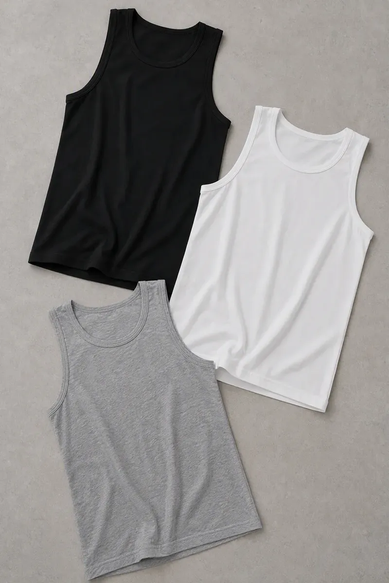 Kit 3 Regatas Masculinas Regular Polo Wear Sortido