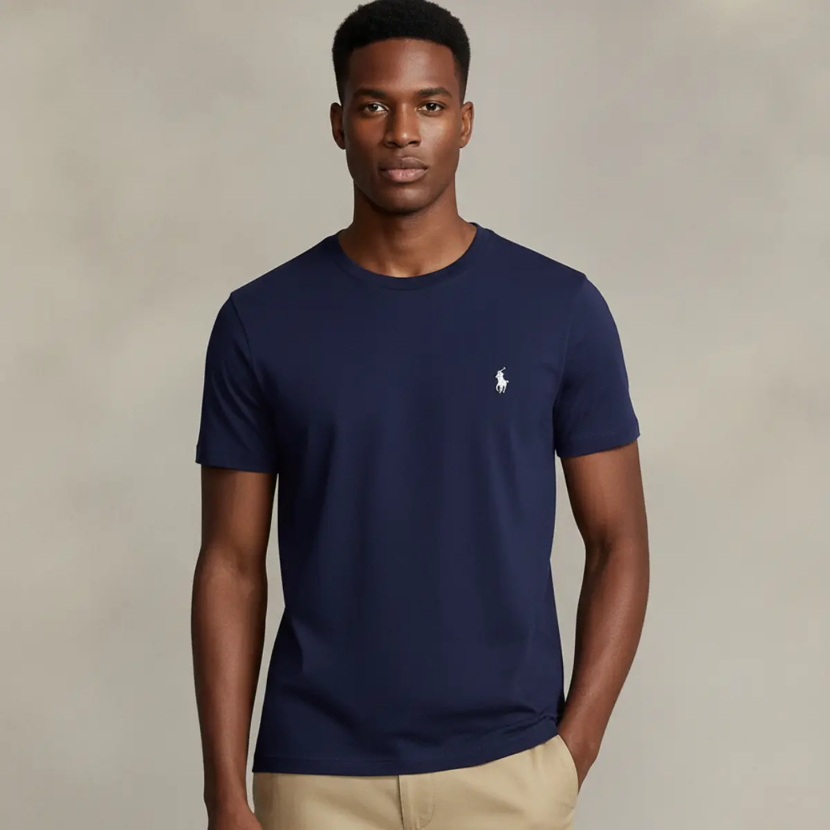 Camiseta Ralph Lauren Azul-marinho Masculina Manga Curta