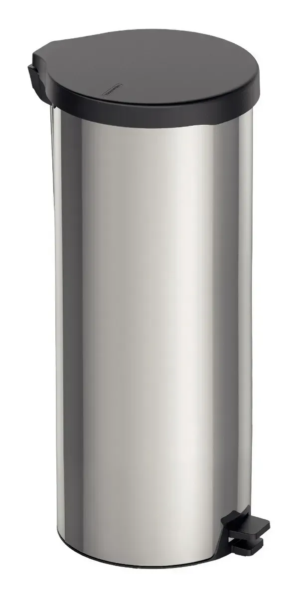 Lixeira Tramontina Cesto De Lixo Grande Com Pedal 30l Litros Original em Aço Inox Resistente Polida Escovada Cozinha Banheiro Lavabo Escritório