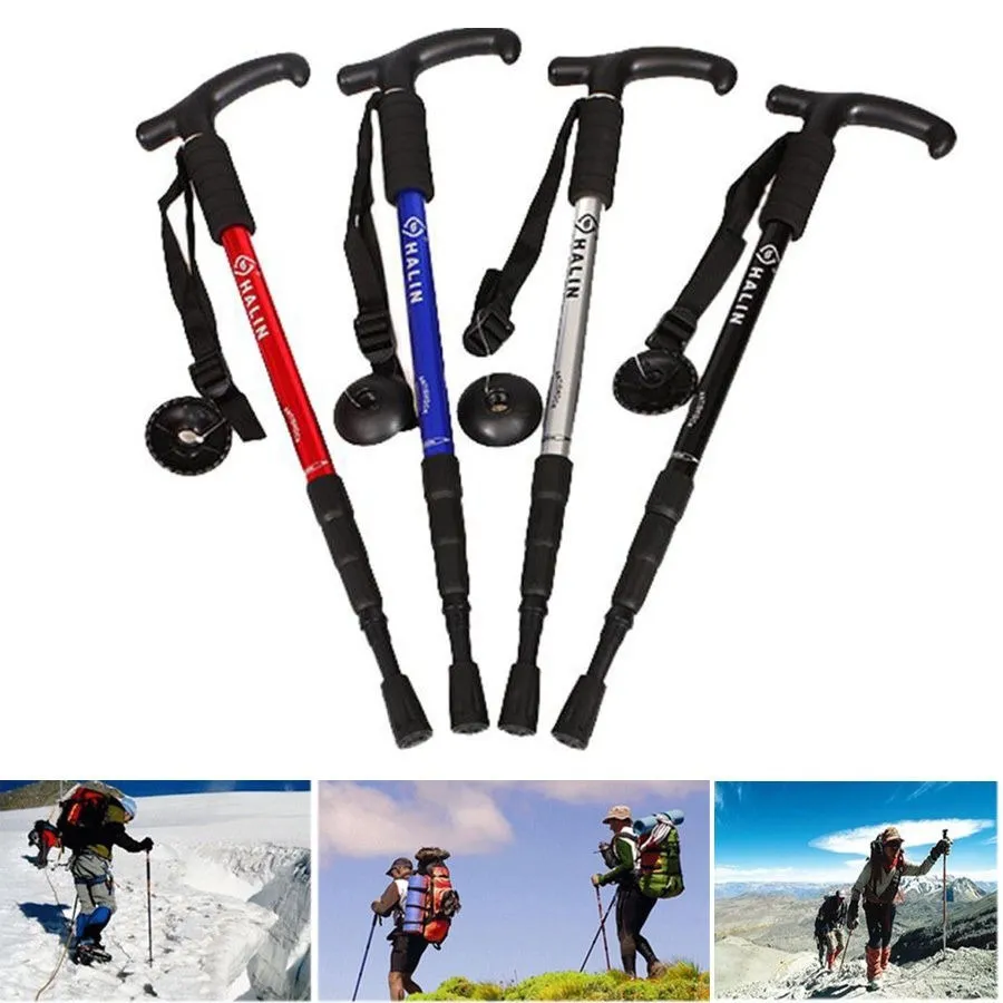 Bastón Trekking Aluminio Caminata Senderismo Ajustable