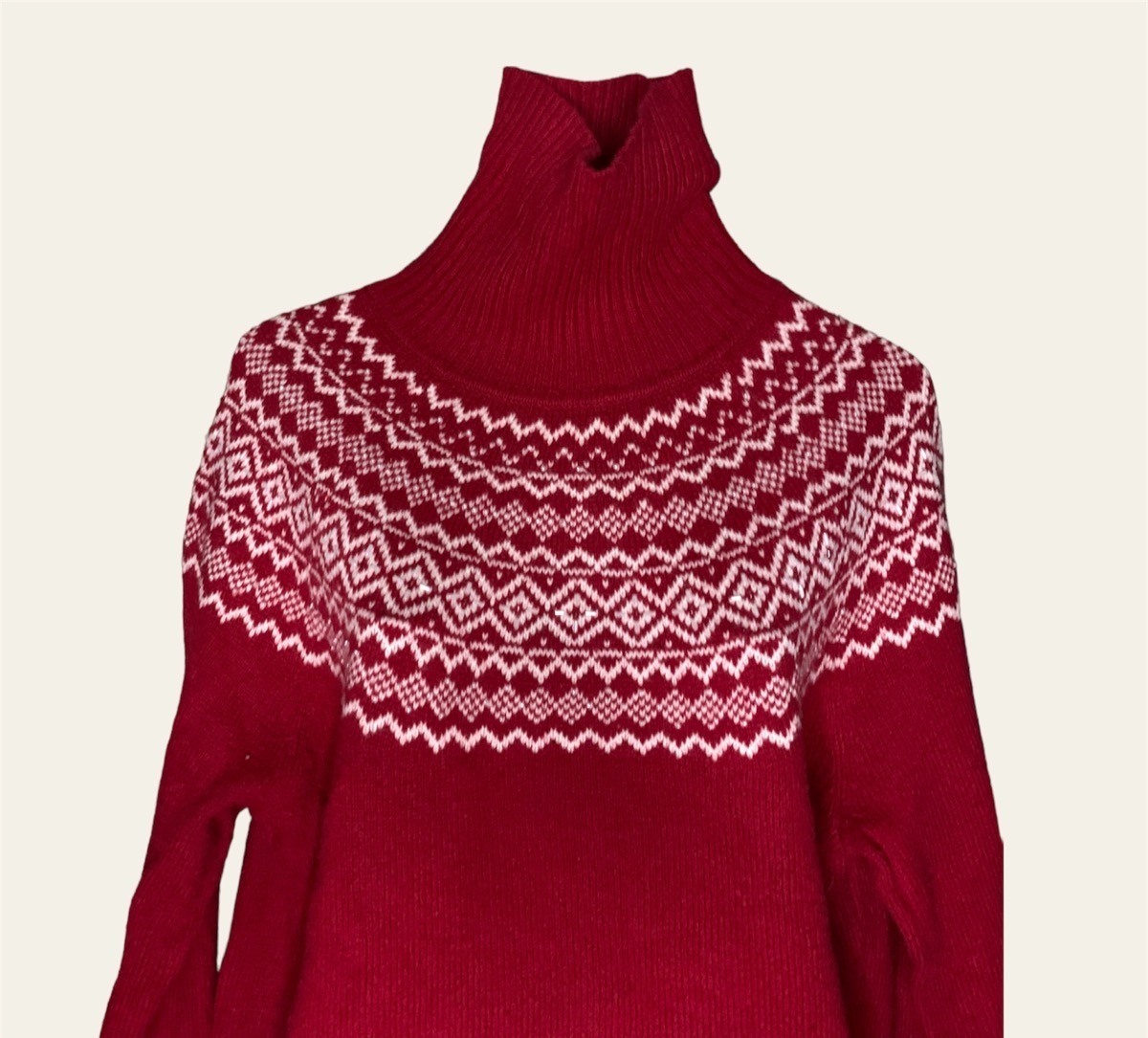 sueter cuello alto rojo navideño en monterrey