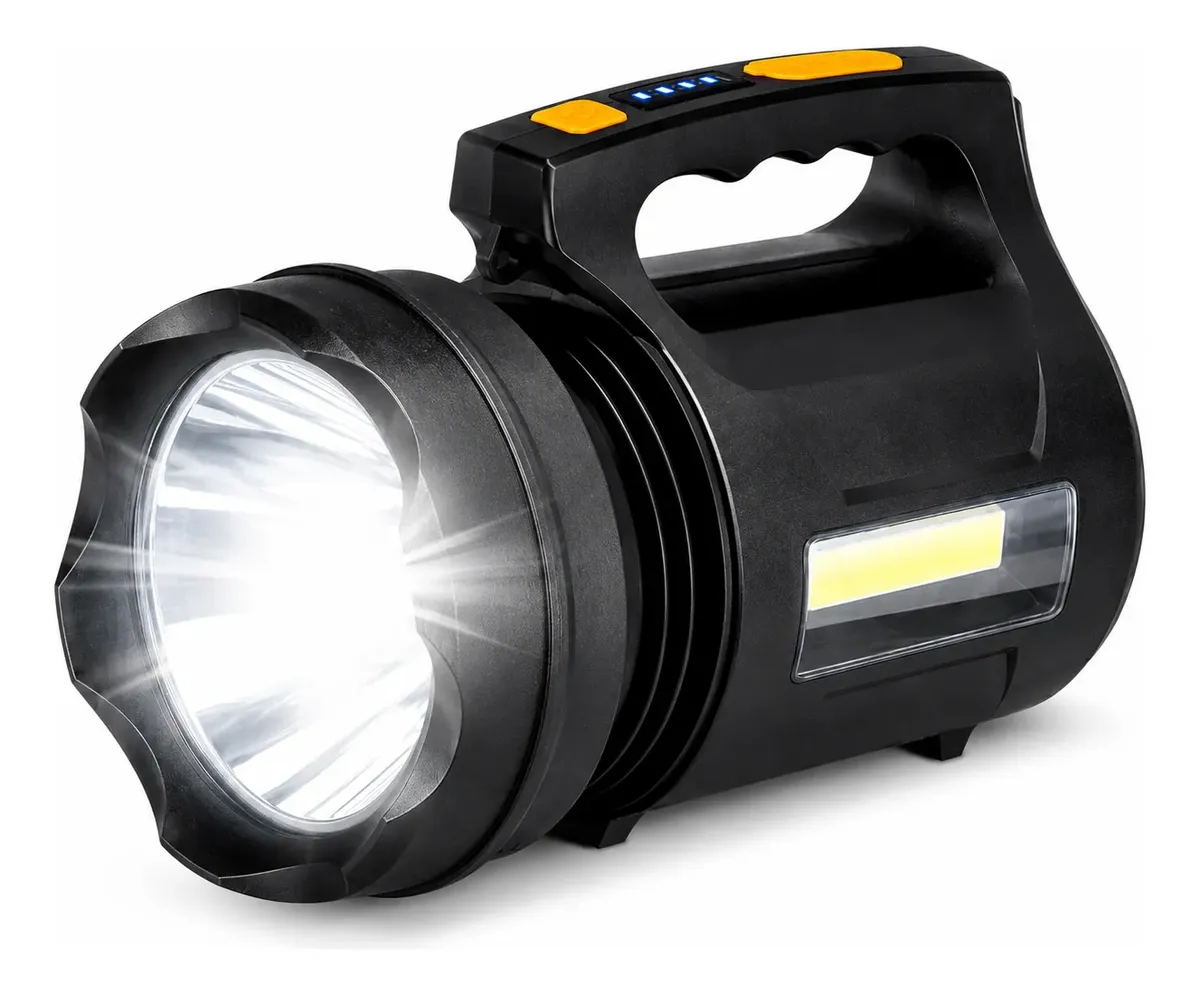 Lanterna Holofote Led Recarregável Super Potente Rgb T