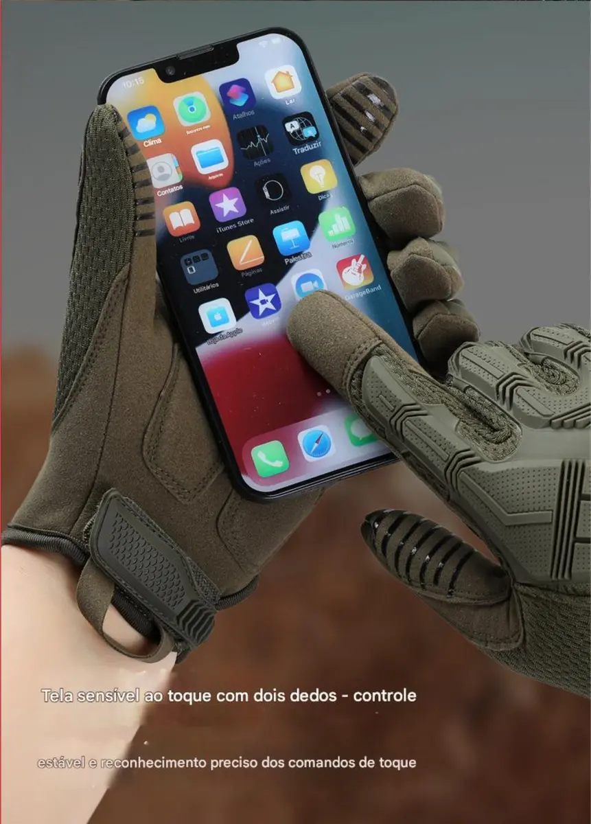 Luva Tática Completa Touch Antiderrapante P/ Moto E Trilhas — foto 6