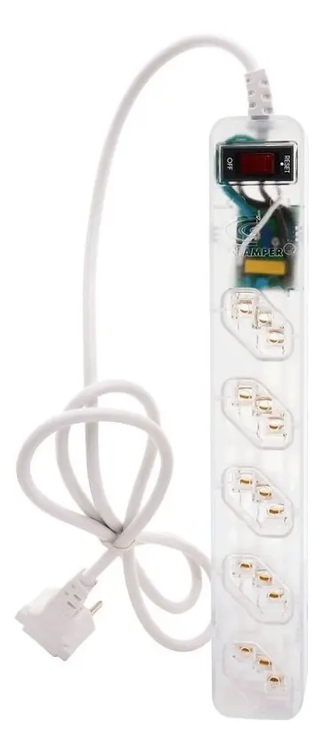Filtro de linha de 5 tomadas Clamper iClamper Energia 5 cor transparente comprimento do cabo de 1m