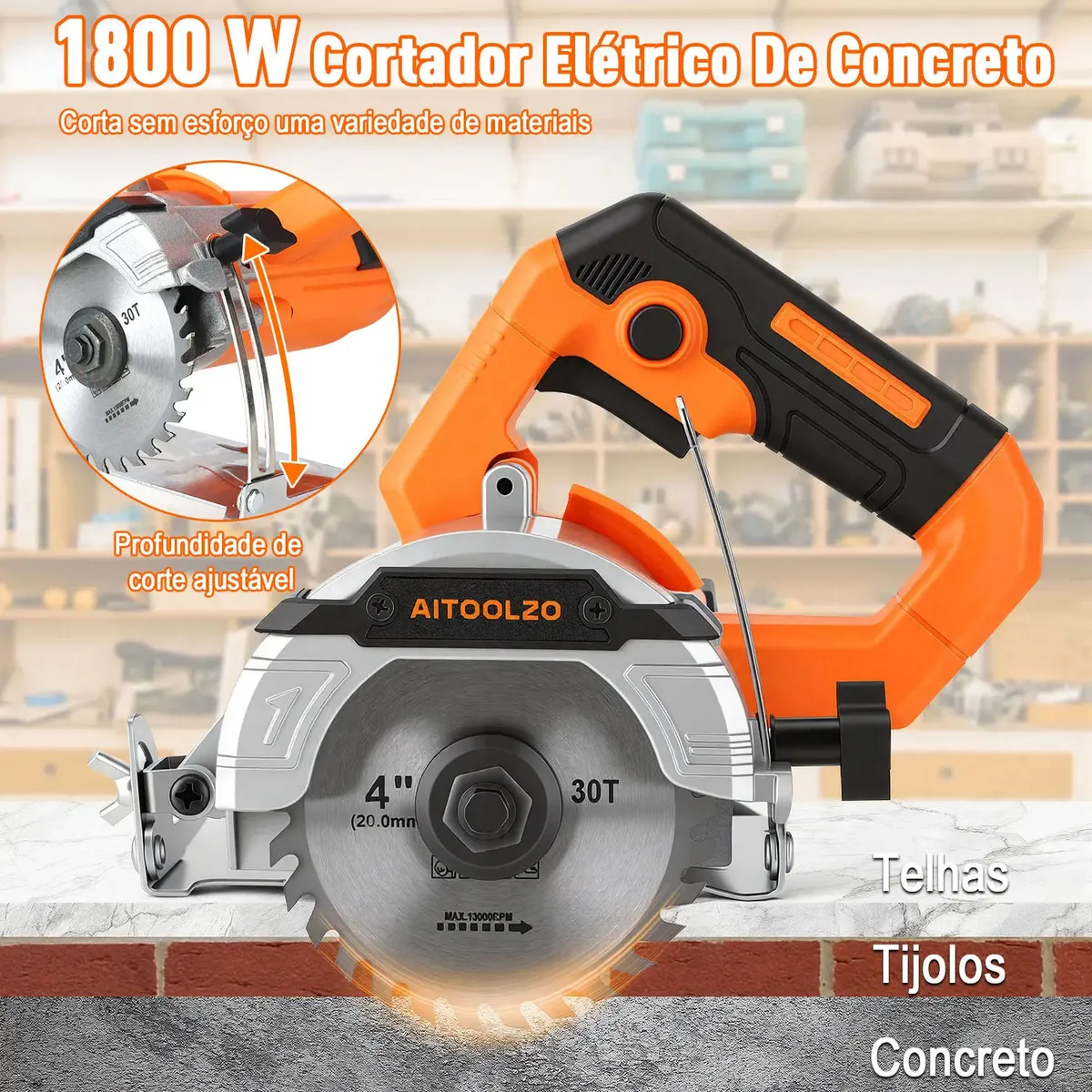 Serra Mármore Aitoolzo 1800W 4.3/8 Pol — foto 4