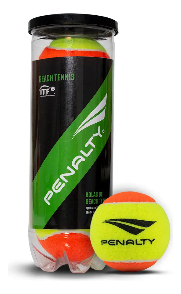 Bolinha Beach Tennis XXII Penalty Tubo Pressurizado com 3 unidades na cor amarelo