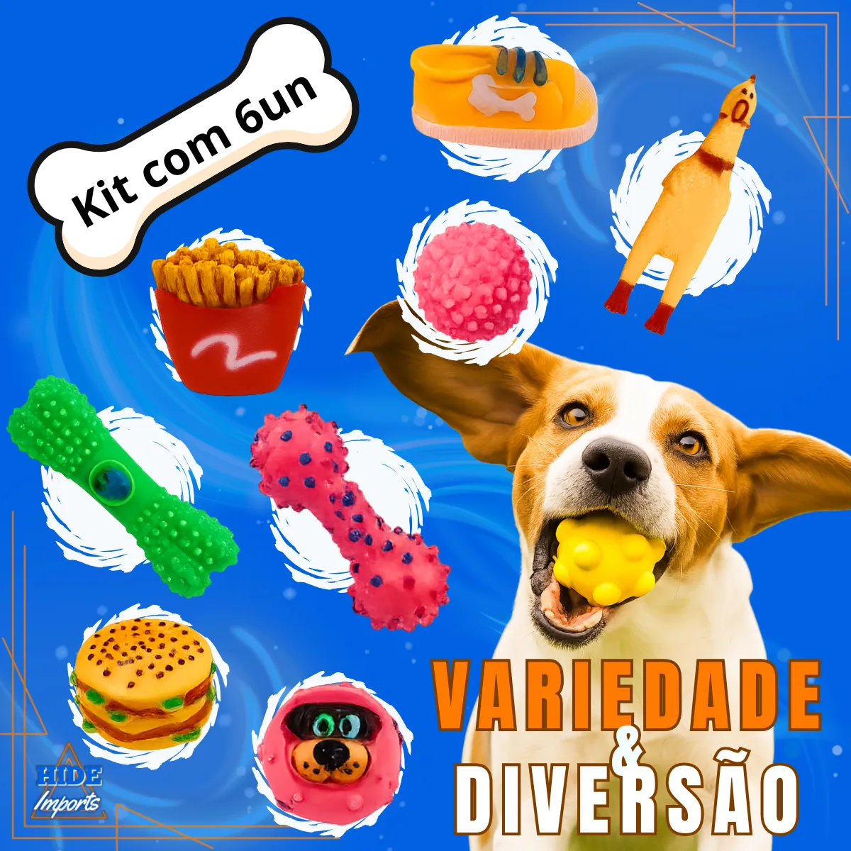 Kit 6 Brinquedos Para Filhote Cachorro Pet Mordedor - Imagem 4