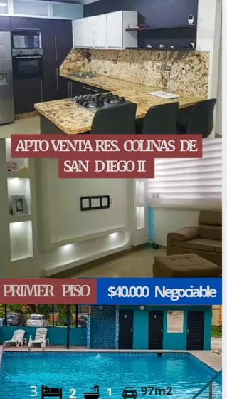 Tree002 Vende Apto Elegante En San Diego, Res Colinas De San Diego Ii Primer Piso