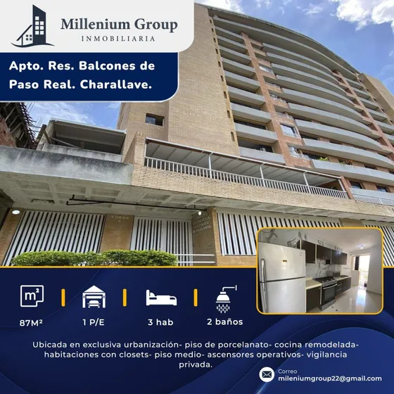 Apartamento En Zona Exclusiva De Charallave. Res. Balcones De Paso Real.