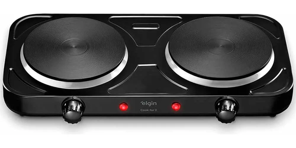 Fogão Cooktop Elétrico Elgin 2 Bocas Preto