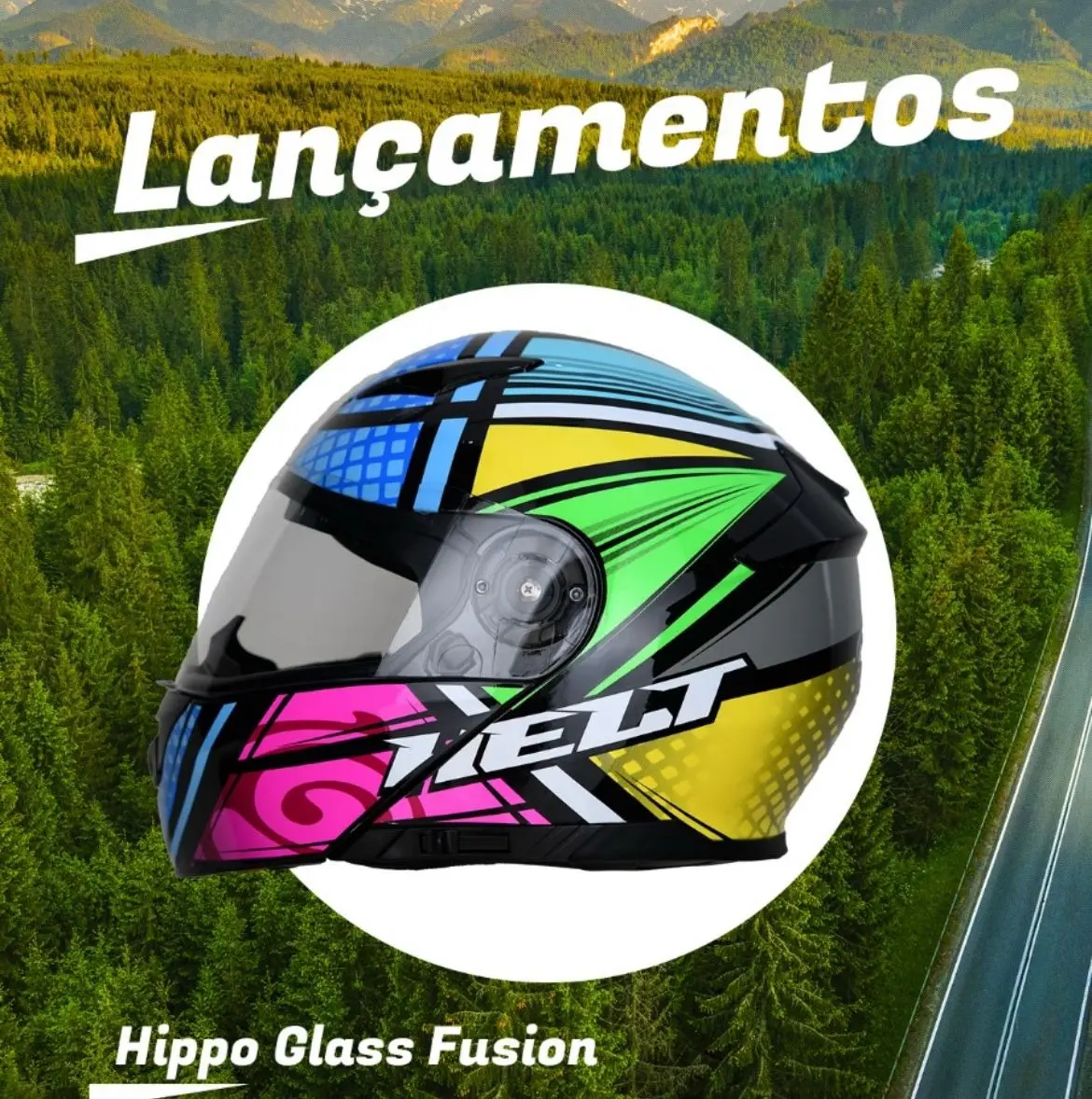 Capacete Helt Escamoteável Hippo Glass Hunter Com Óculos — foto 5