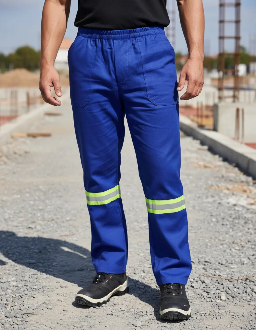 Calça de Brim com Faixa Refletiva — Azul Royal