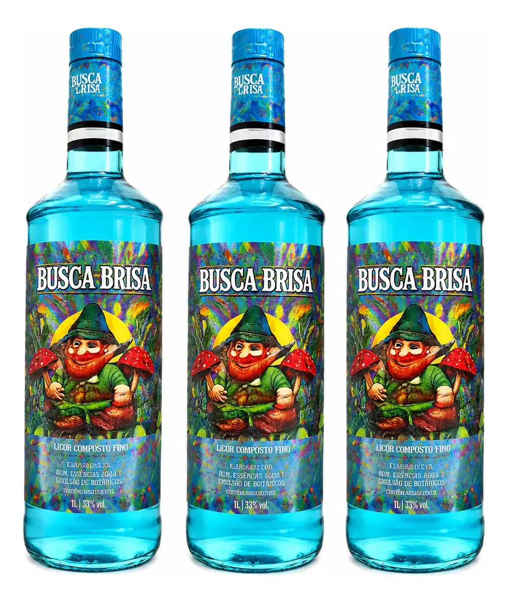 Kit 3un Busca Brisa 1l Coquetel Alcoólico Pronto Refrescante