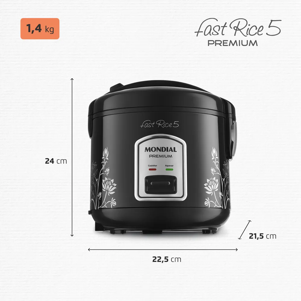 Panela De Arroz Fast Rice 5 Premium Mondial NPE-08-5X - Imagem 4