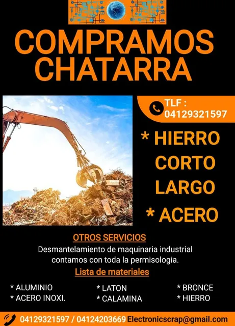 Compra De Chatarra (hierro, Aluminio, Acero, Bronce Y Otros)